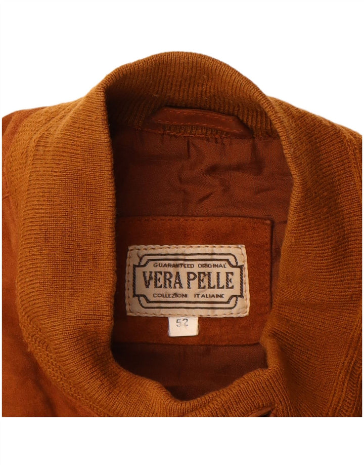 VINTAGE muška bomber jakna od brušene kože IT 52 XL smeđa koža