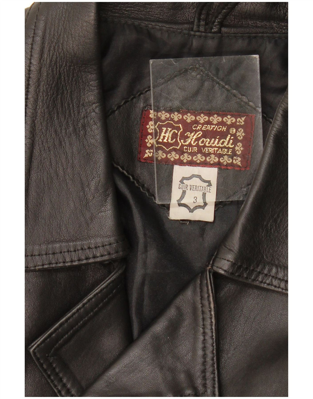 VINTAGE ženska kožna biciklistička jakna UK 14 Srednja crna koža