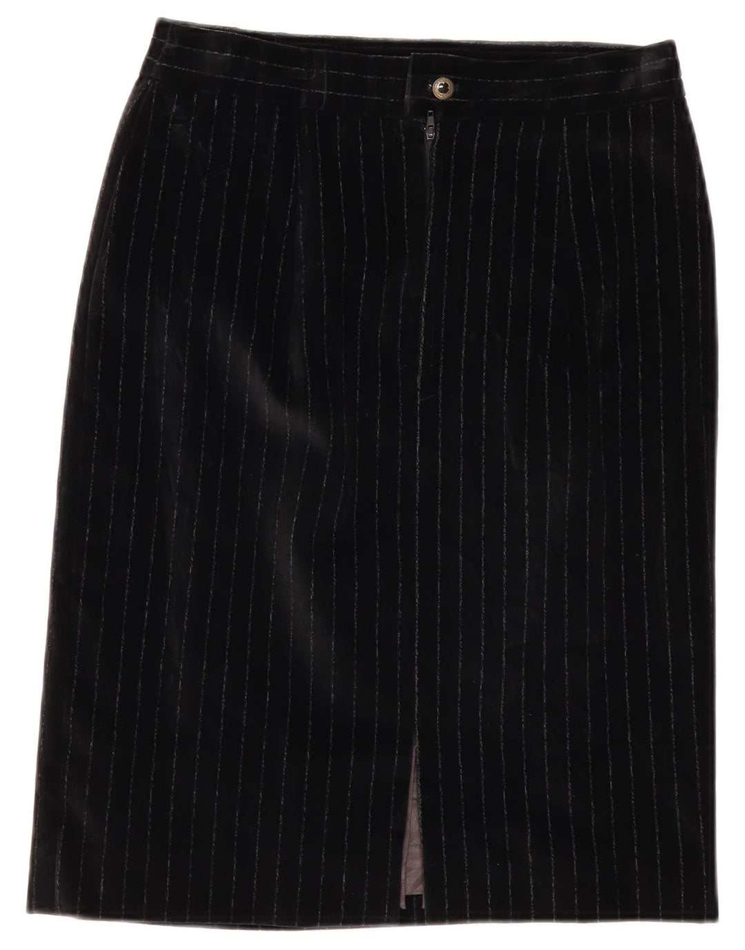 VINTAGE ženski dvodijelni komplet suknji s 5 gumba UK 12 srednje W28 crna