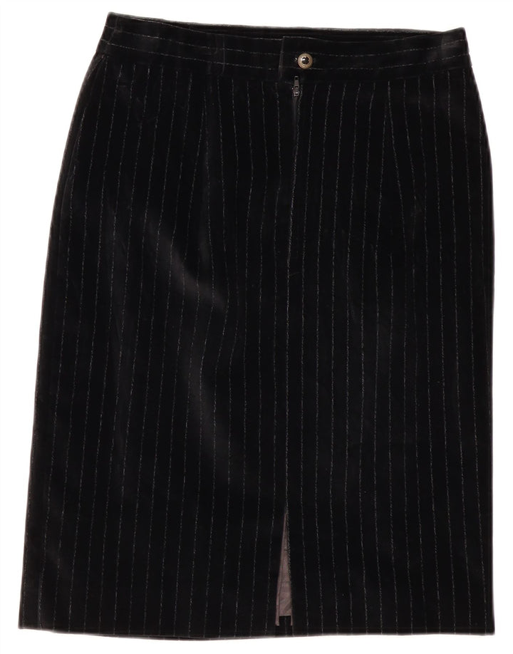 VINTAGE ženski dvodijelni komplet suknji s 5 gumba UK 12 srednje W28 crna