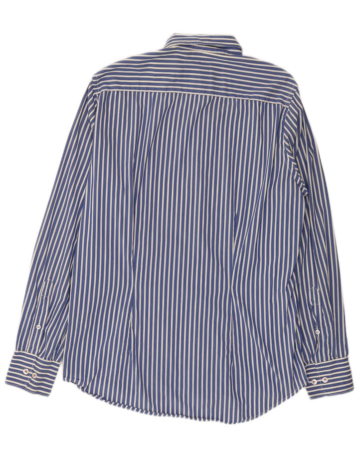 Fred Perry muška uska košulja srednje plave pruge, pamuk