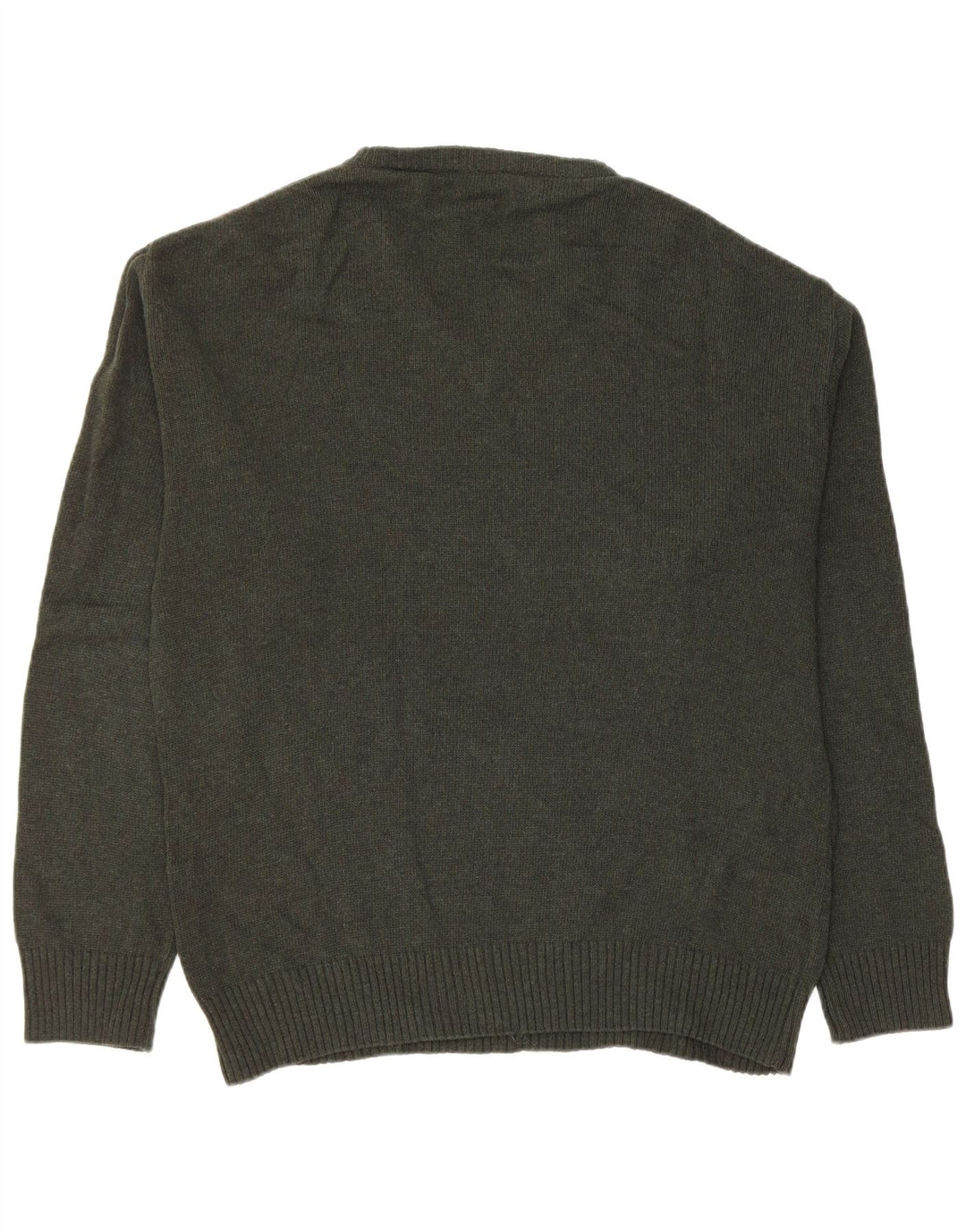 VINTAGE muški džemper s V-izrezom Srednje zelena Argyle/Diamond Nova vuna