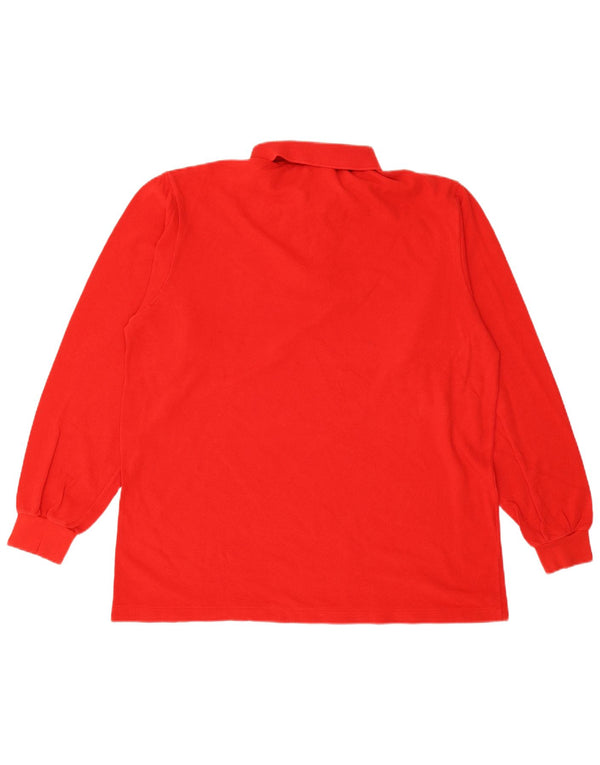 LACOSTE muška polo majica dugih rukava, velika crvena pamučna veličina 5