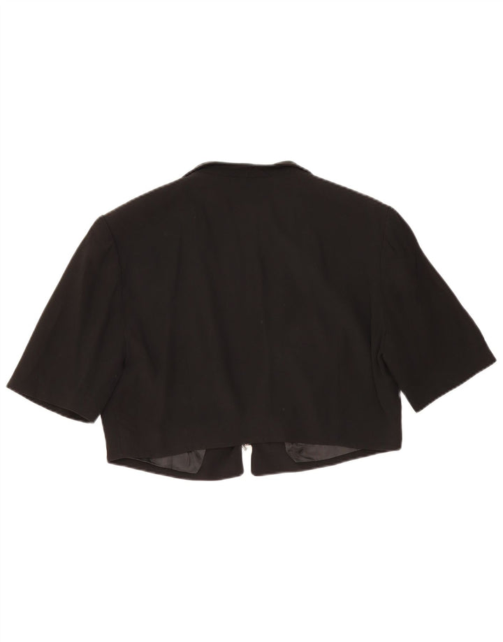 Vintage ženska bolero jakna kratkih rukava UK 14 srednje crna