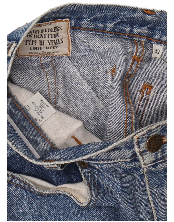 BENETTON ženska traper suknja visokog struka IT 42 srednje W26 plavi pamuk