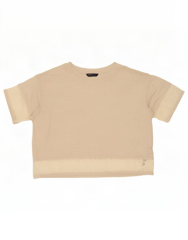 Marks & Spencer ženska velika majica kratkih rukava UK 16 Large Beige Lan