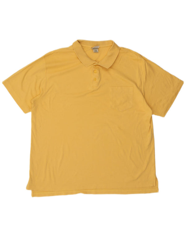 L.L.BEAN Mens Polo Shirt XL Yellow Cotton