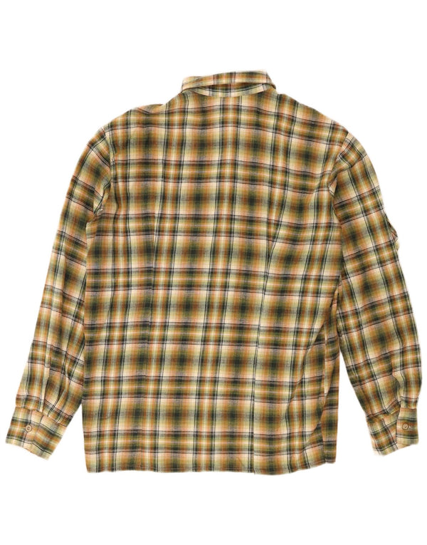 Vintage ženska košulja od flanela IT 48 XL Zeleni karirani pamuk