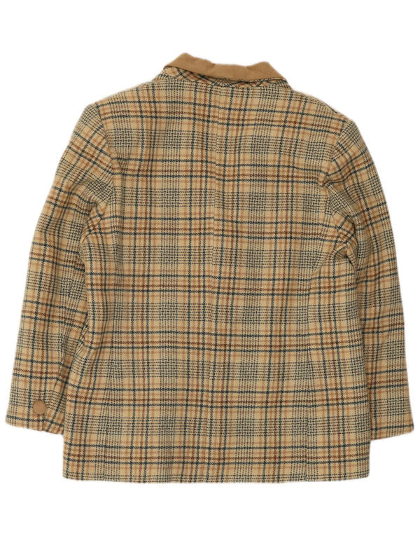 Vintage ženski sako sa 2 gumba UK 14 Velika bež houndstooth