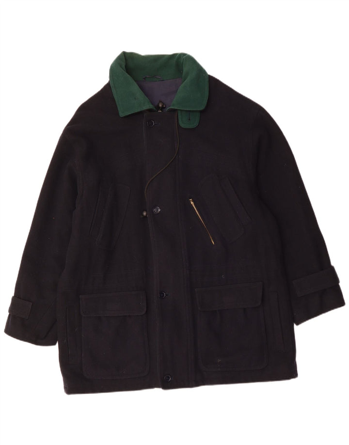 VINTAGE muški kaput UK 42 XL tamnoplava vuna