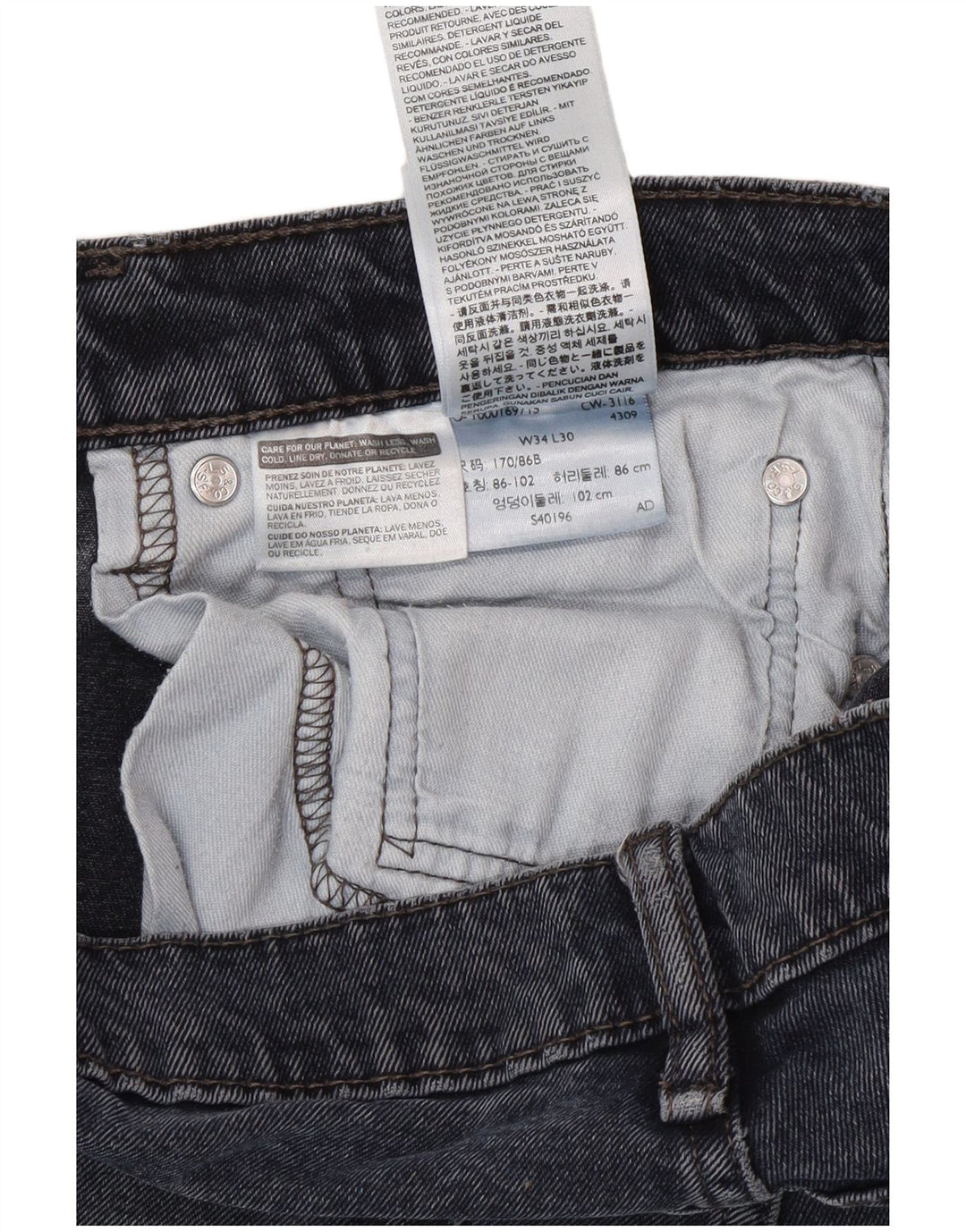 Levi's muške uske traperice W34 L30 tamnoplavi pamuk