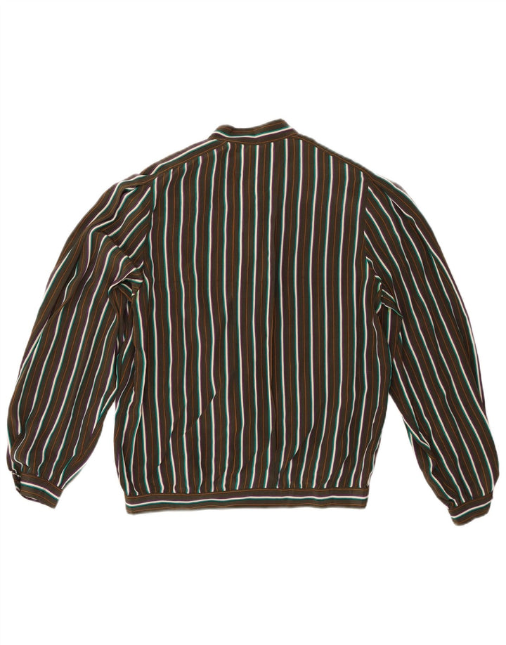 Vintage ženska košulja bluza UK 14 srednje zelene pruge