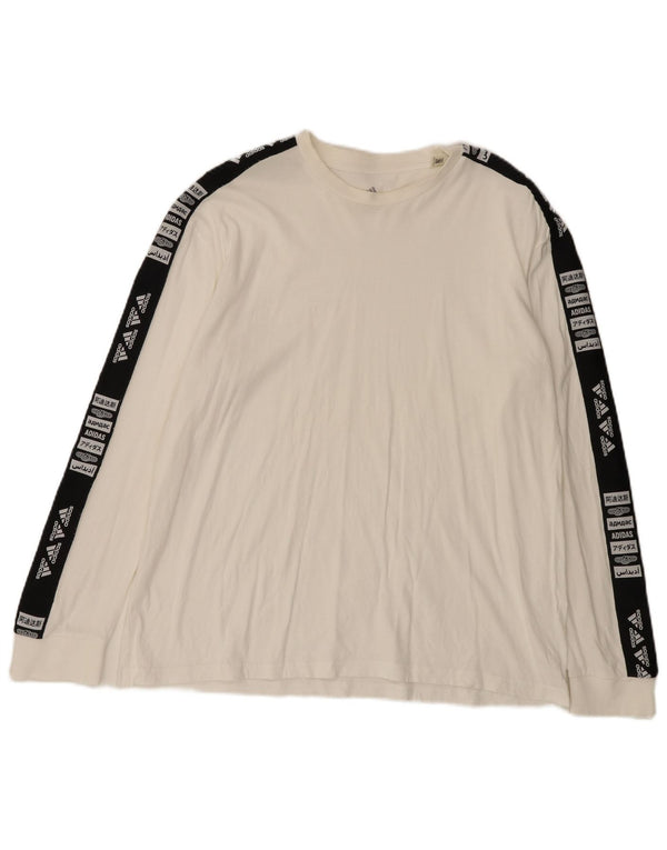 Ženska majica dugih rukava Adidas Graphic Graphic UK 16 Large White Colourblock