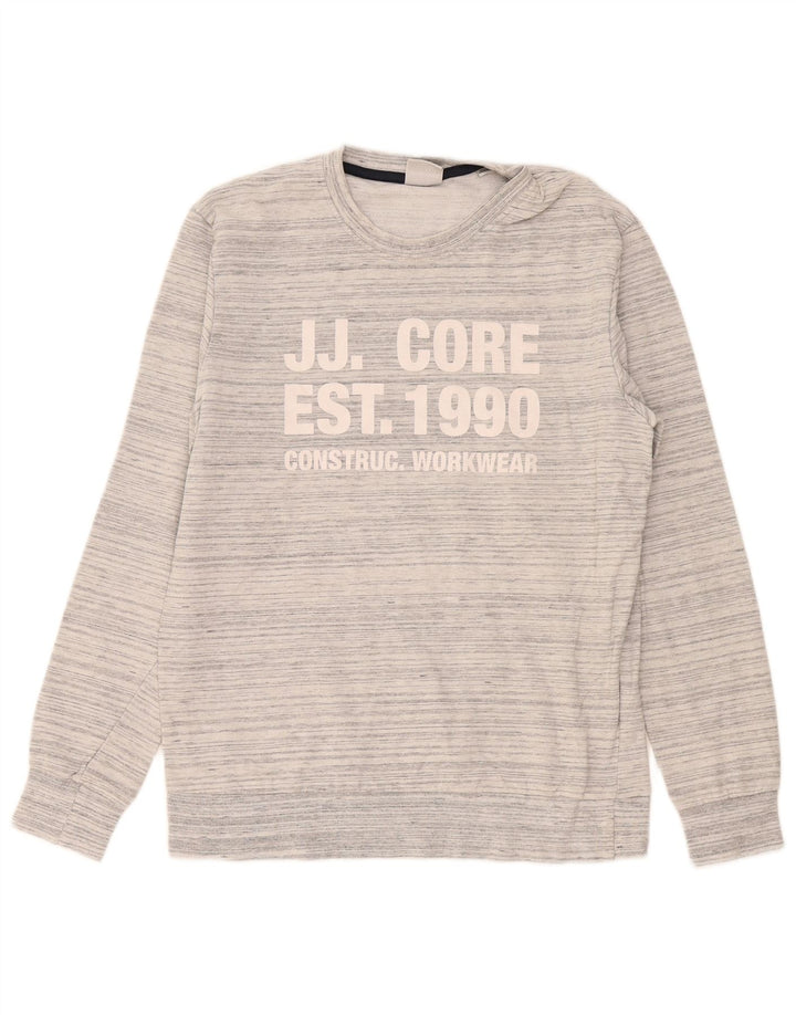 Jack & Jones muški džemper s grafičkim motivima, srednje sivi flekasti pamuk