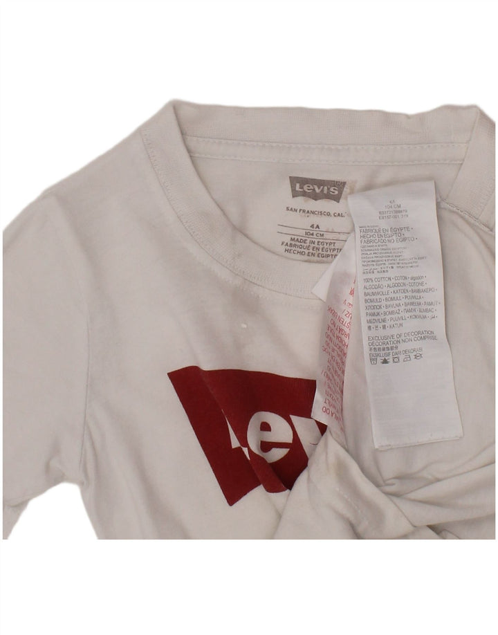 LEVI'S majica kratkih rukava s grafičkim motivima za dječake 3-4 godine, bijeli pamuk