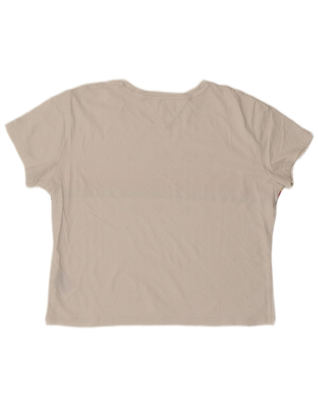 TOMMY HILFIGER Ženska grafička majica kratkih rukava UK 14 Srednje bijeli pamuk