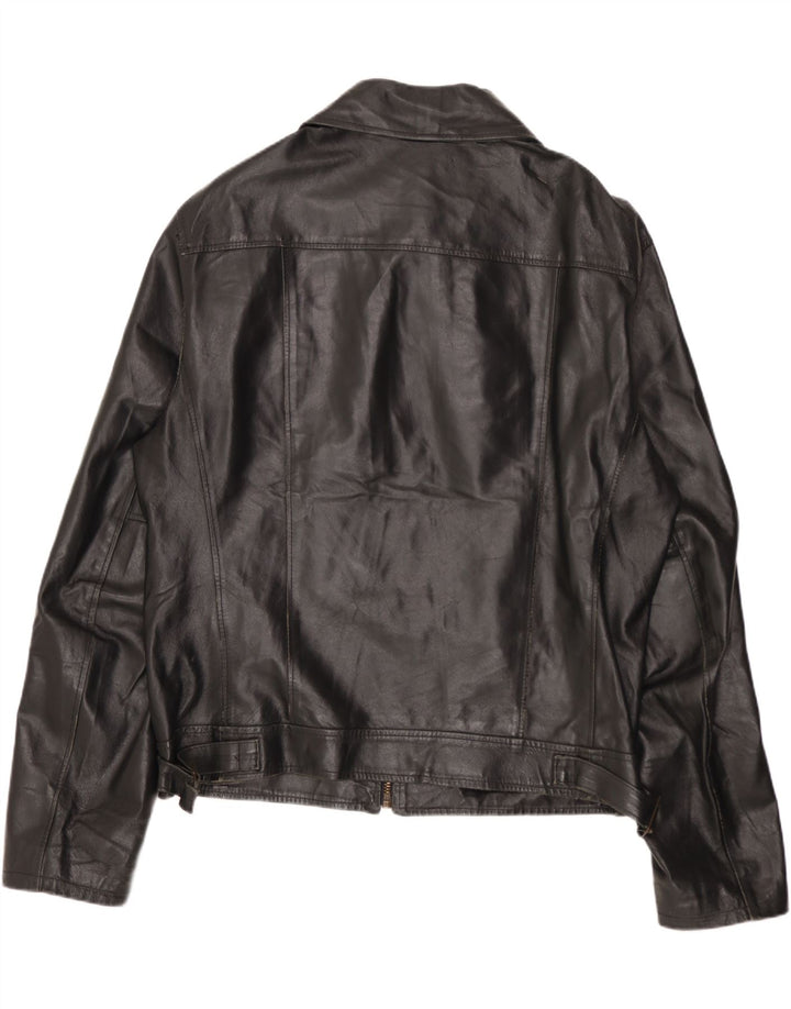 Vintage ženska kožna jakna UK 18 XL crna koža