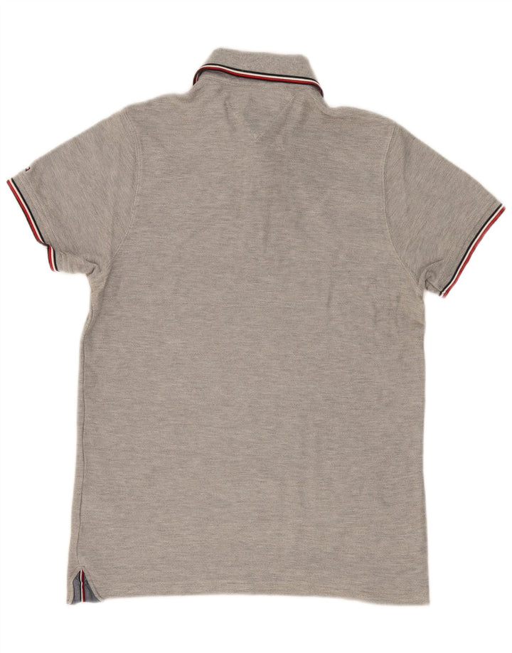 TOMMY HILFIGER Mens Polo Shirt Small Grey Cotton