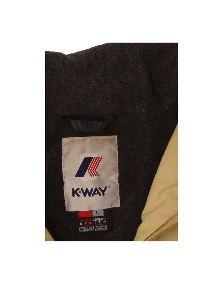 K-WAY Mens Windbreaker Jacket UK 40 Large Beige Polyester
