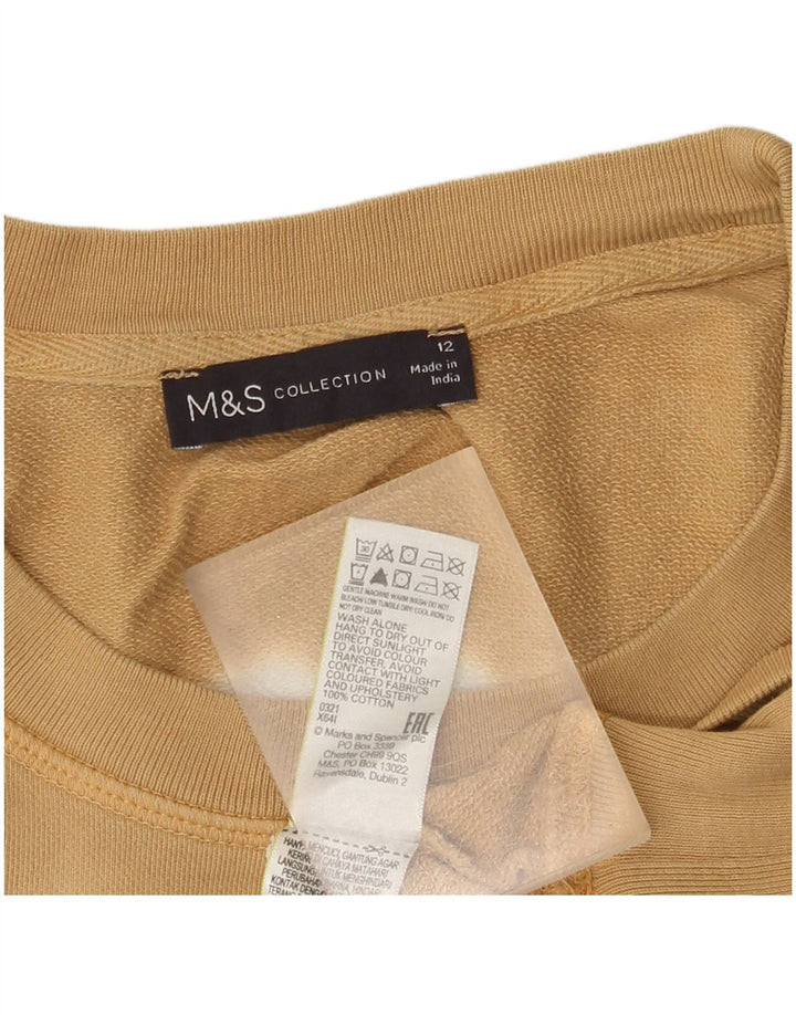 Marks & Spencer Ženska majica s kratkim rukavima UK 12 Srednje bež prugasti pamuk