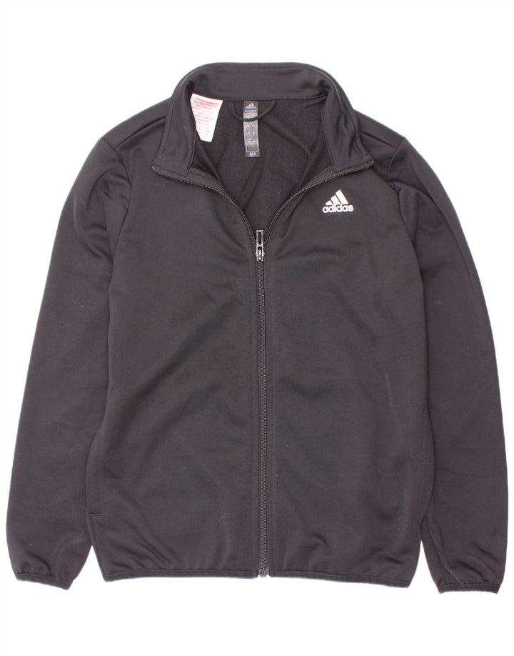 Gornja jakna od trenirke Adidas za dječake 9-10 godina, crni poliester