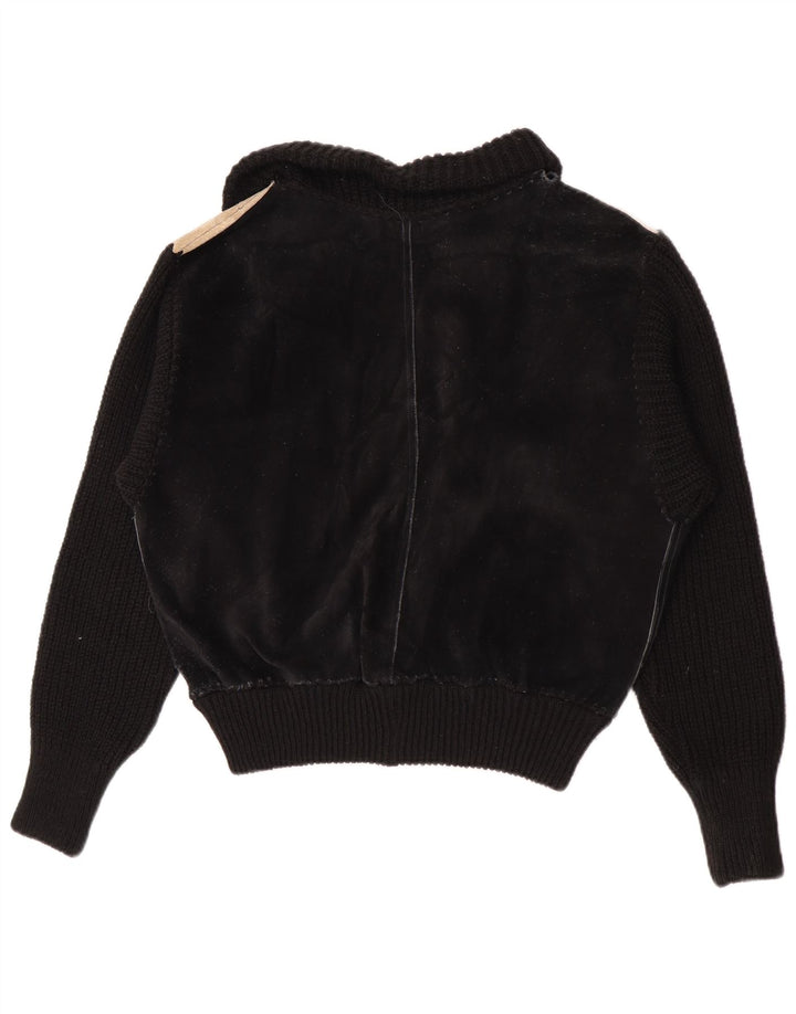 Vintage ženska bomber jakna od brušene kože UK 16 velikih crnih blokova boja