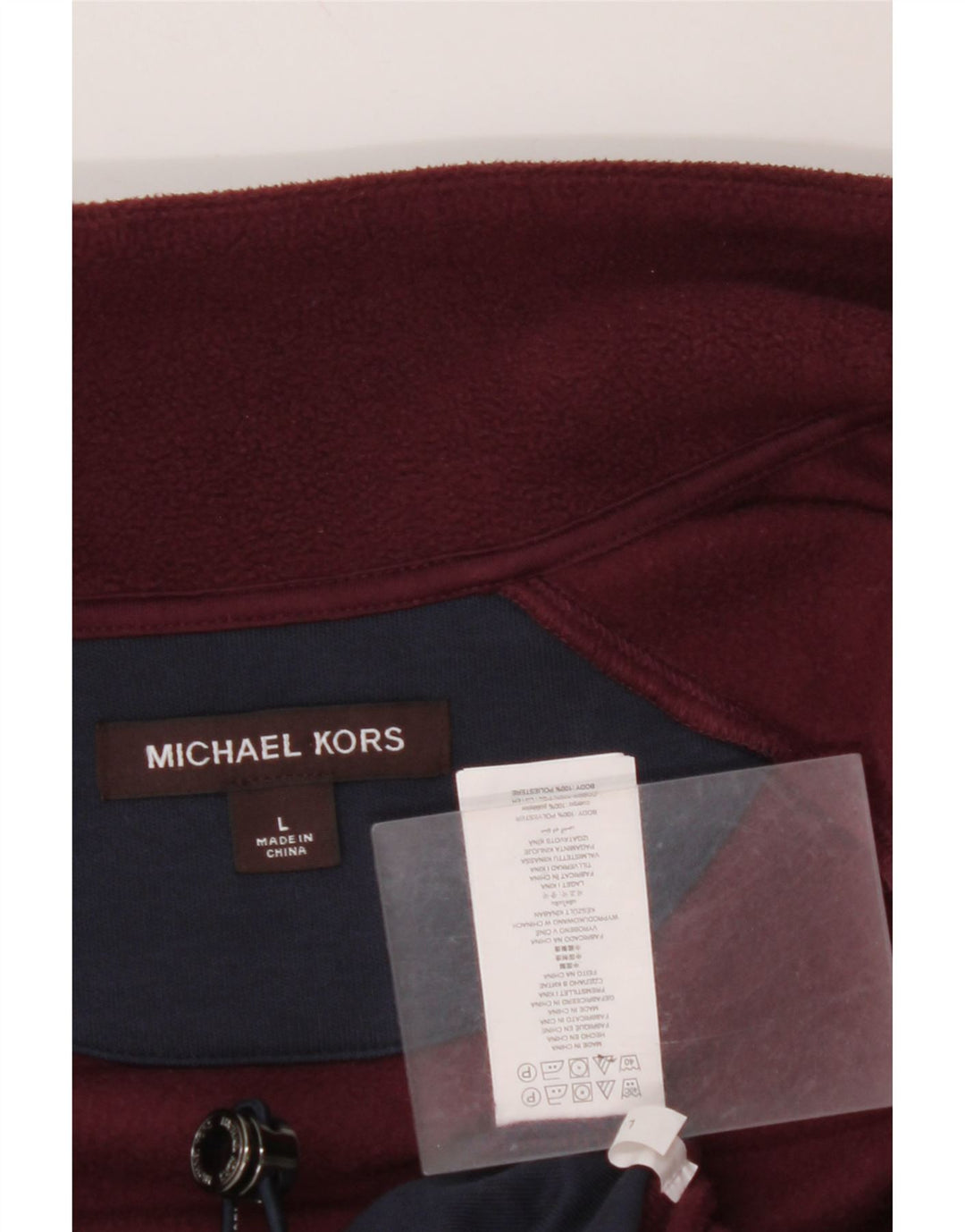 MICHAEL KORS Muška jakna od flisa UK 40 Large Burgundy Colourblock Poliester