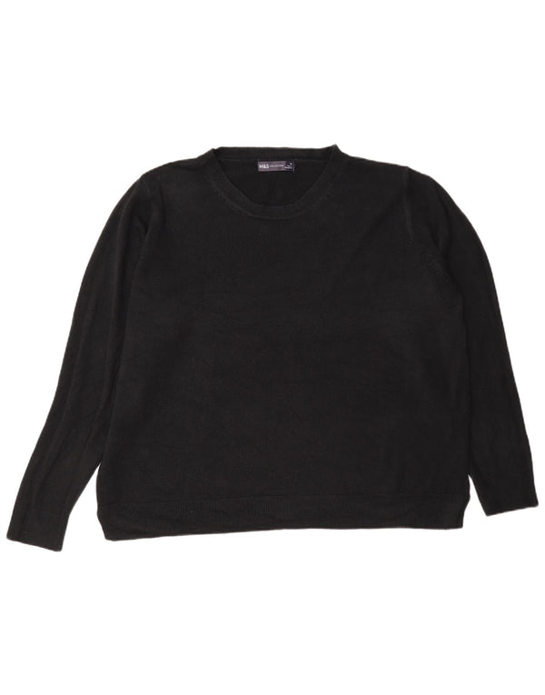 Marks & Spencer ženski pulover s okruglim izrezom Regular Fit UK 22 2XL crni