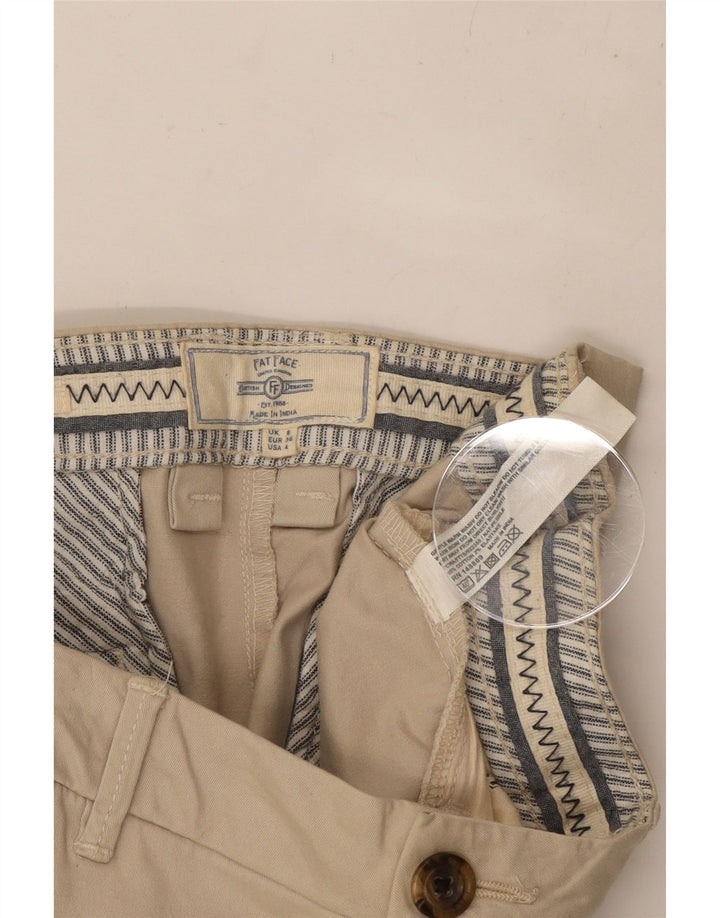 FAT FACE Ženske ravne skraćene hlače UK 8 male W30 L23 bež pamuk