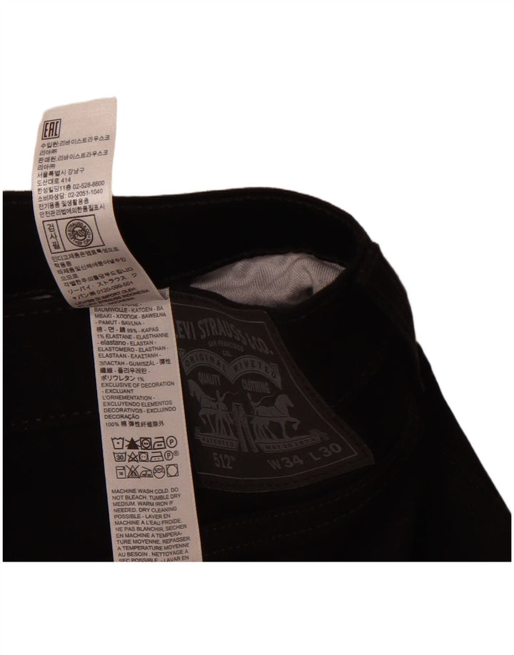 LEVI'S muške 512 uske sužene traperice W34 L25 crni pamuk