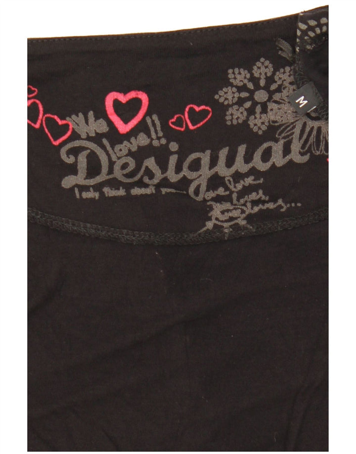 Desigual gornji dio ženske prevelike grafičke bluze UK 14 srednje crne geometrijske boje