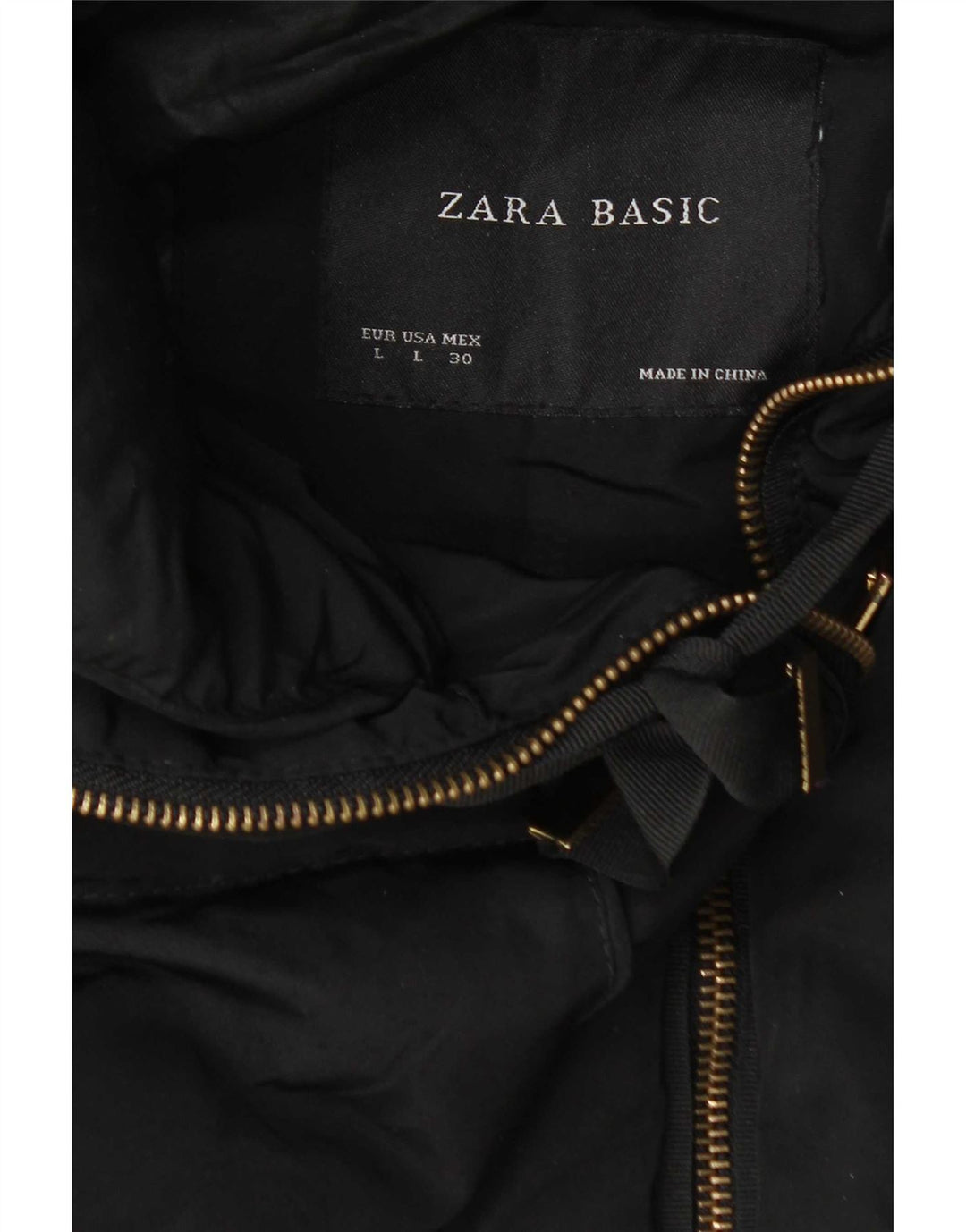 Zara ženski podstavljeni kaput s kapuljačom UK 14 veliki crni