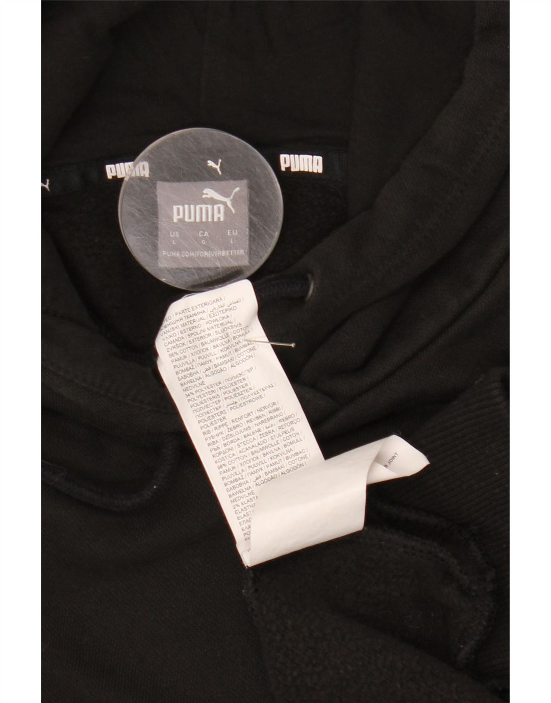 Puma muška majica s kapuljačom, veliki crni pamuk