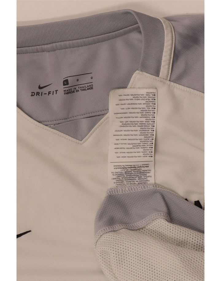 Nike muška Dri Fit grafička majica dugih rukava, veliki bijeli poliester u boji