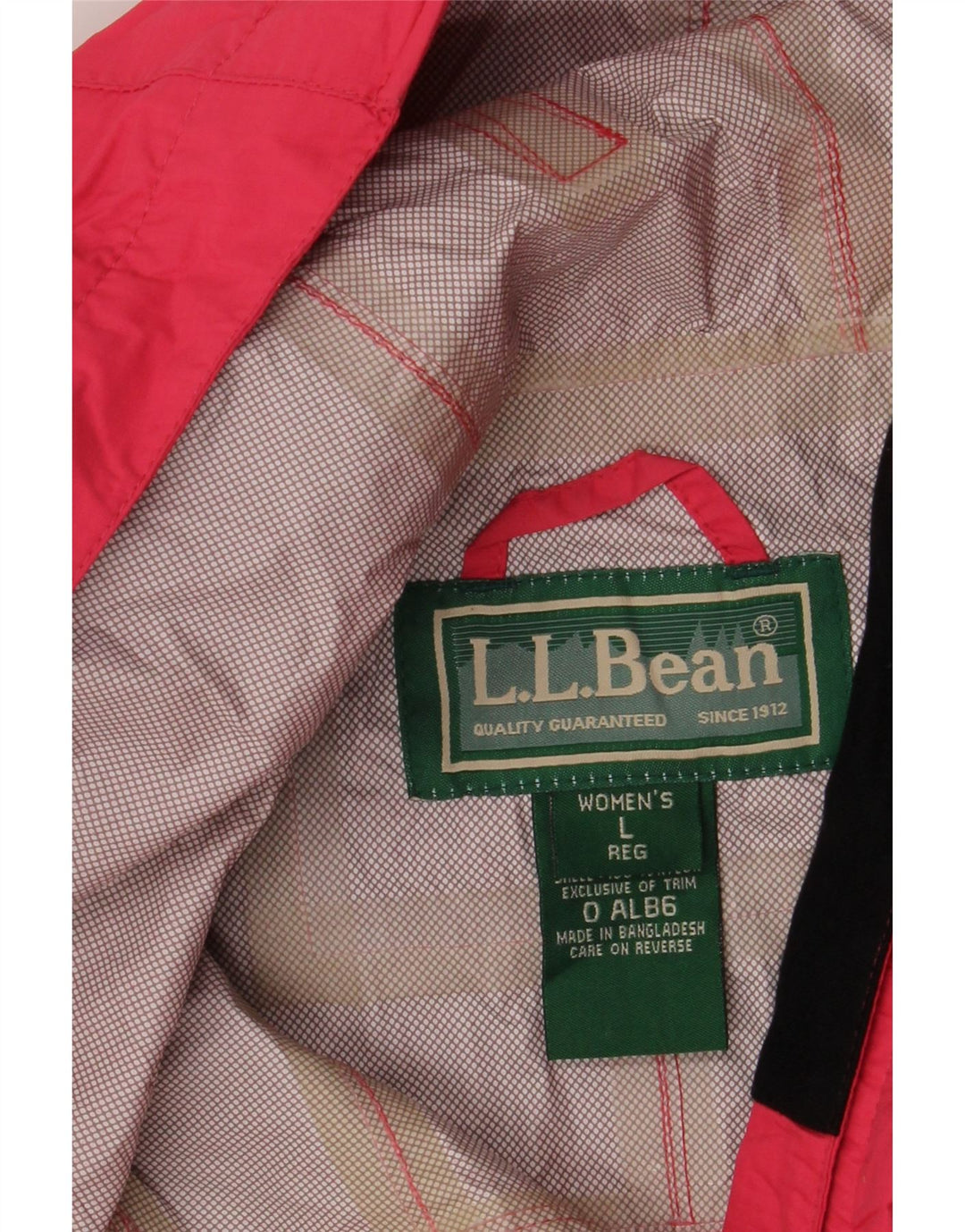 L.L.Bean ženska kišna jakna s kapuljačom UK 16 Veliki ružičasti najlon