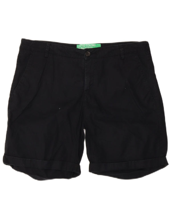 BENETTON Womens Chino Shorts UK 14 Large W36  Black Cotton