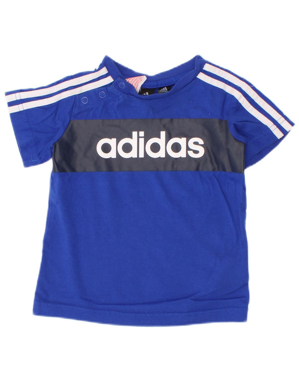 Adidas majica kratkih rukava s grafičkim motivima za dječake, 9-12 mjeseci, plavi pamuk