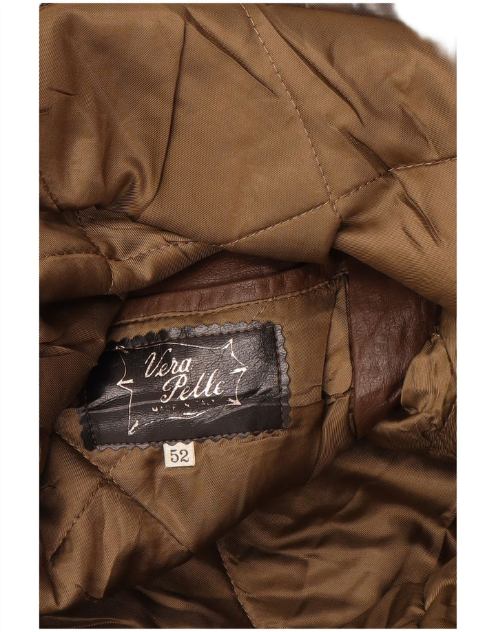 VINTAGE muška kožna jakna IT 52 XL smeđa koža