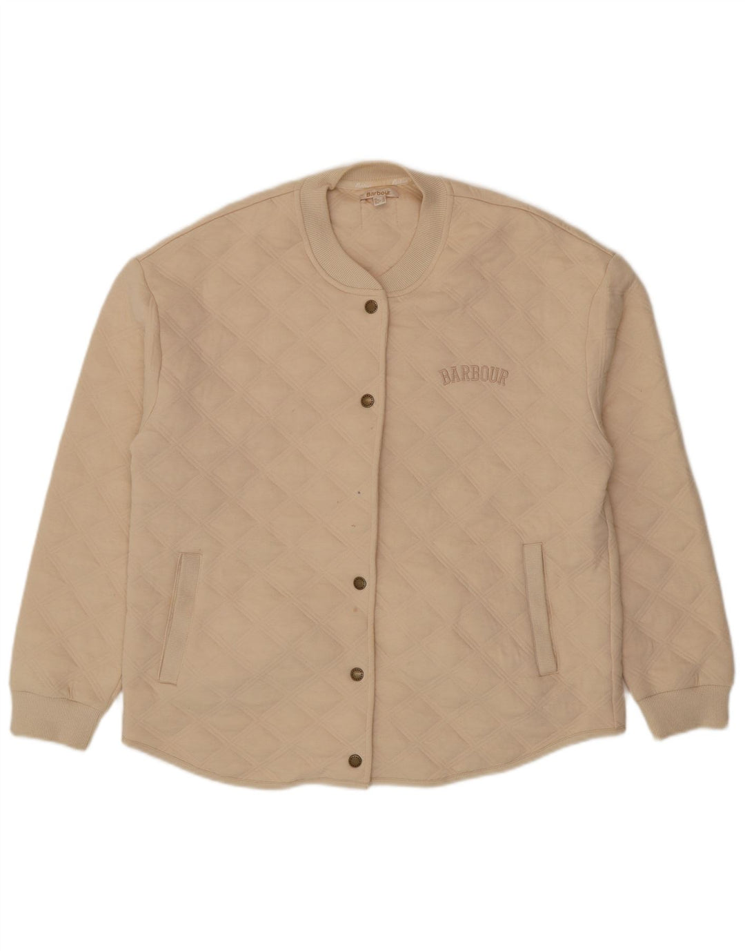 Barbour ženska prevelika prošivena jakna UK 10 Small Beige Cotton
