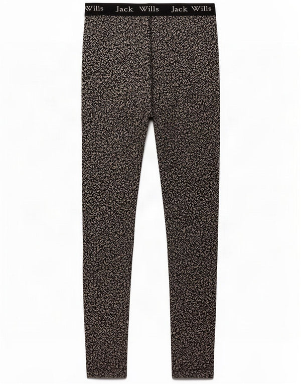 Jack Wills Ženske grafičke tajice UK 12 Medium Black Floral Cotton