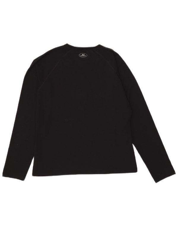 Ženska majica Under Armour dugih rukava UK 12 Srednji crni poliester