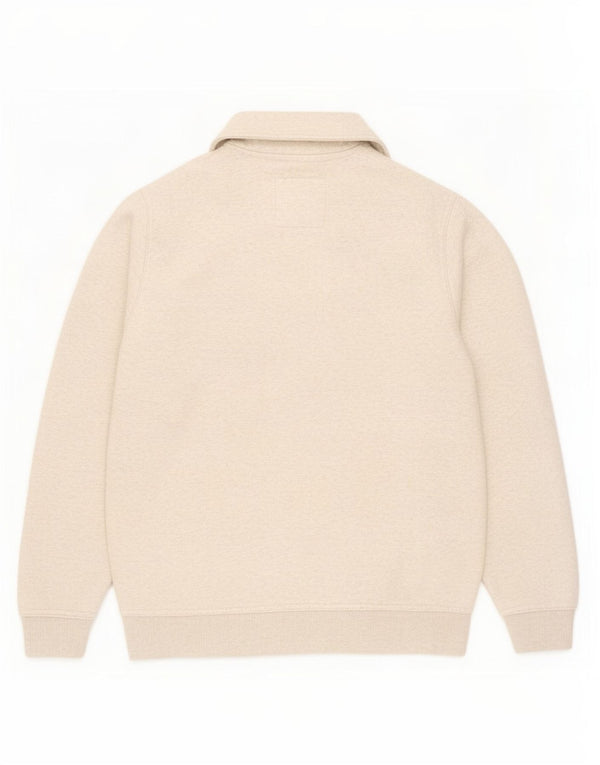 Crew Clothing Muška majica s izrezom na patentni zatvarač Srednji bež flekasti pamuk