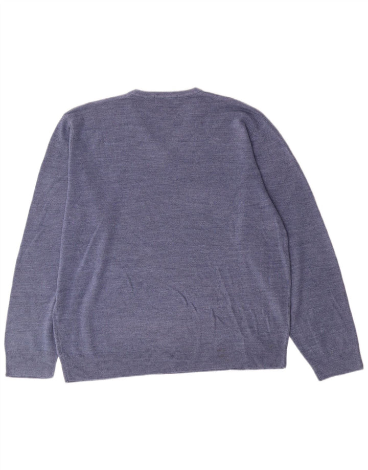 MARKS & SPENCER Muški plavi pulover s V-izrezom XL Blue Harbor Classic