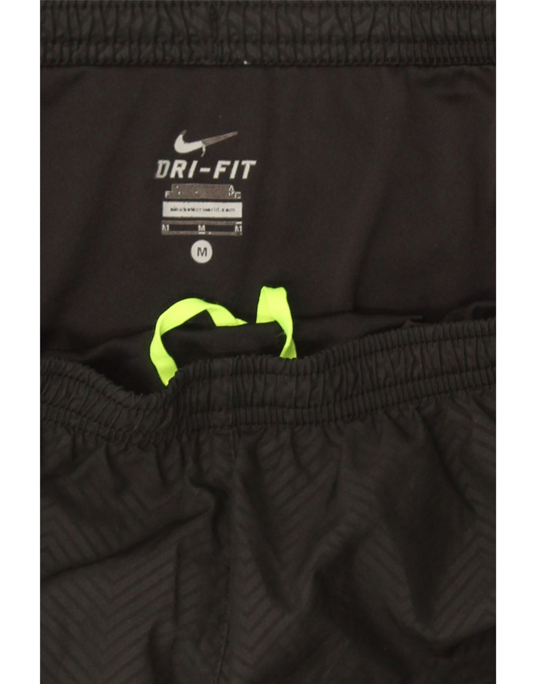 NIKE Ženske Dri Fit Sportske Kratke Hlače UK 14 srednje crne Chevron