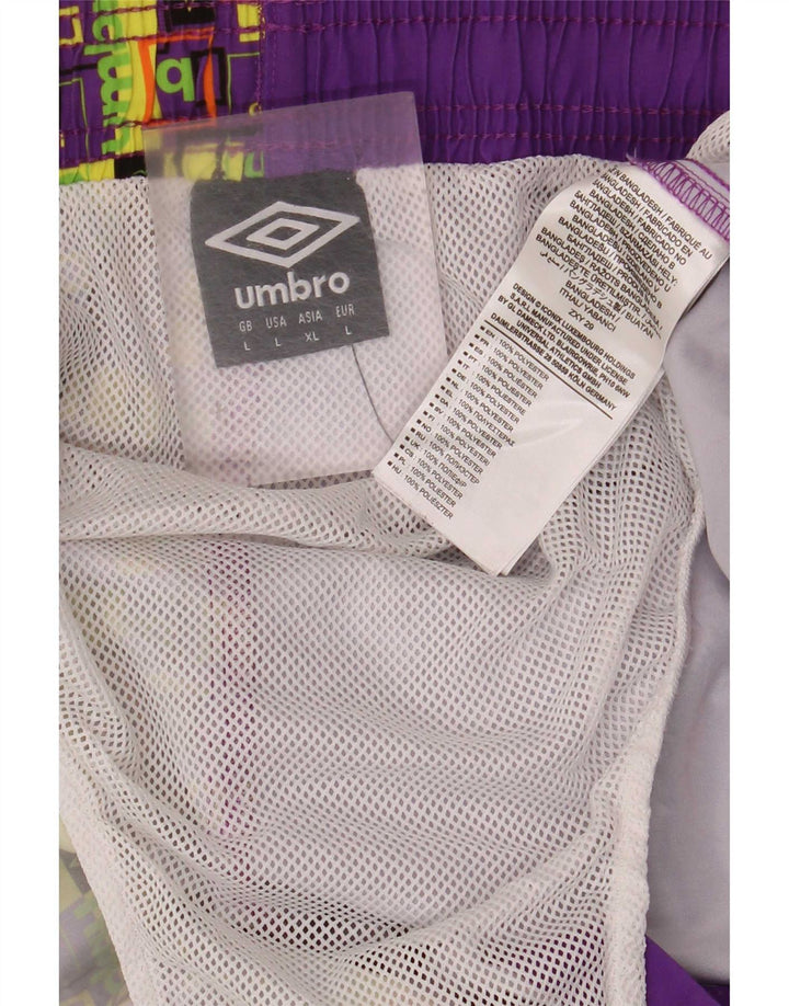 Umbro muške kratke hlače za plivanje s grafičkim motivima, veliki ljubičasti geometrijski poliester
