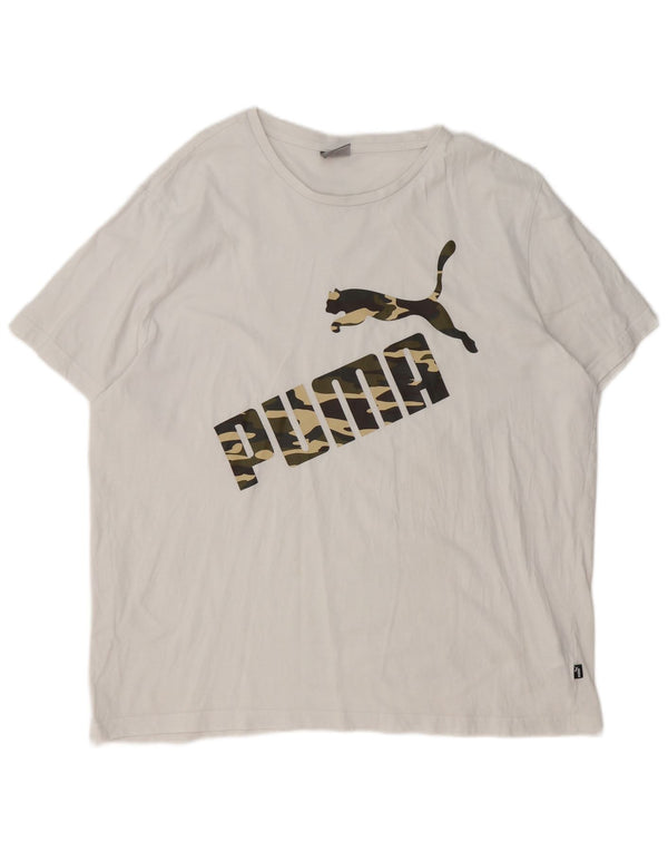 Puma muška majica kratkih rukava s grafičkim motivima 2XL bijeli pamuk