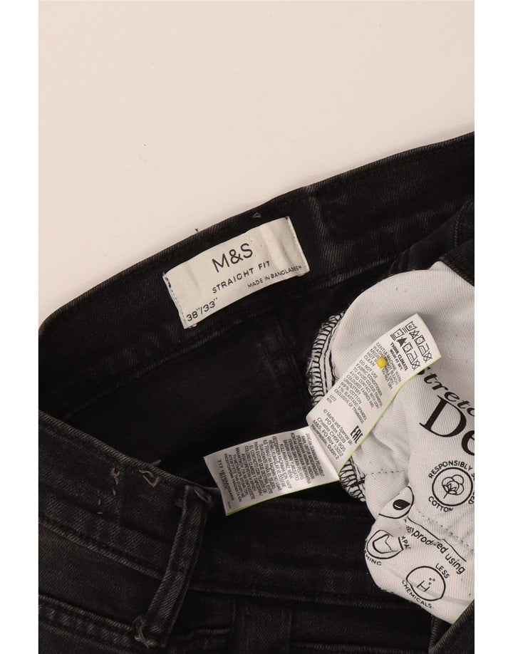 Marks & Spencer muške ravne traperice W38 L33 crni pamuk