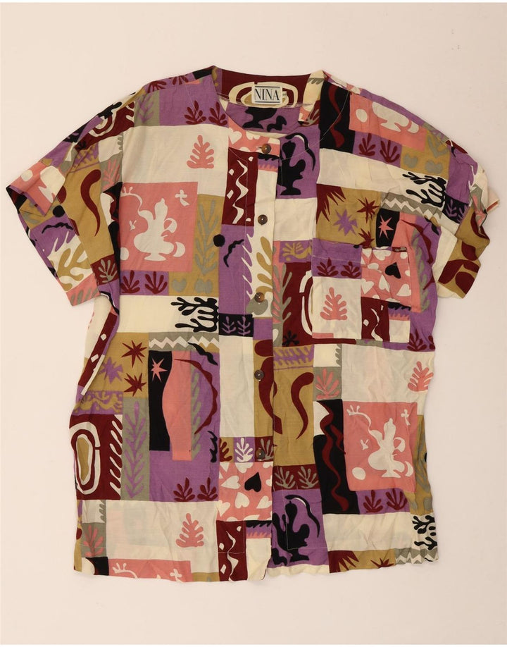 Nina Ženska majica kratkih rukava UK 18 XL Višebojni patchwork