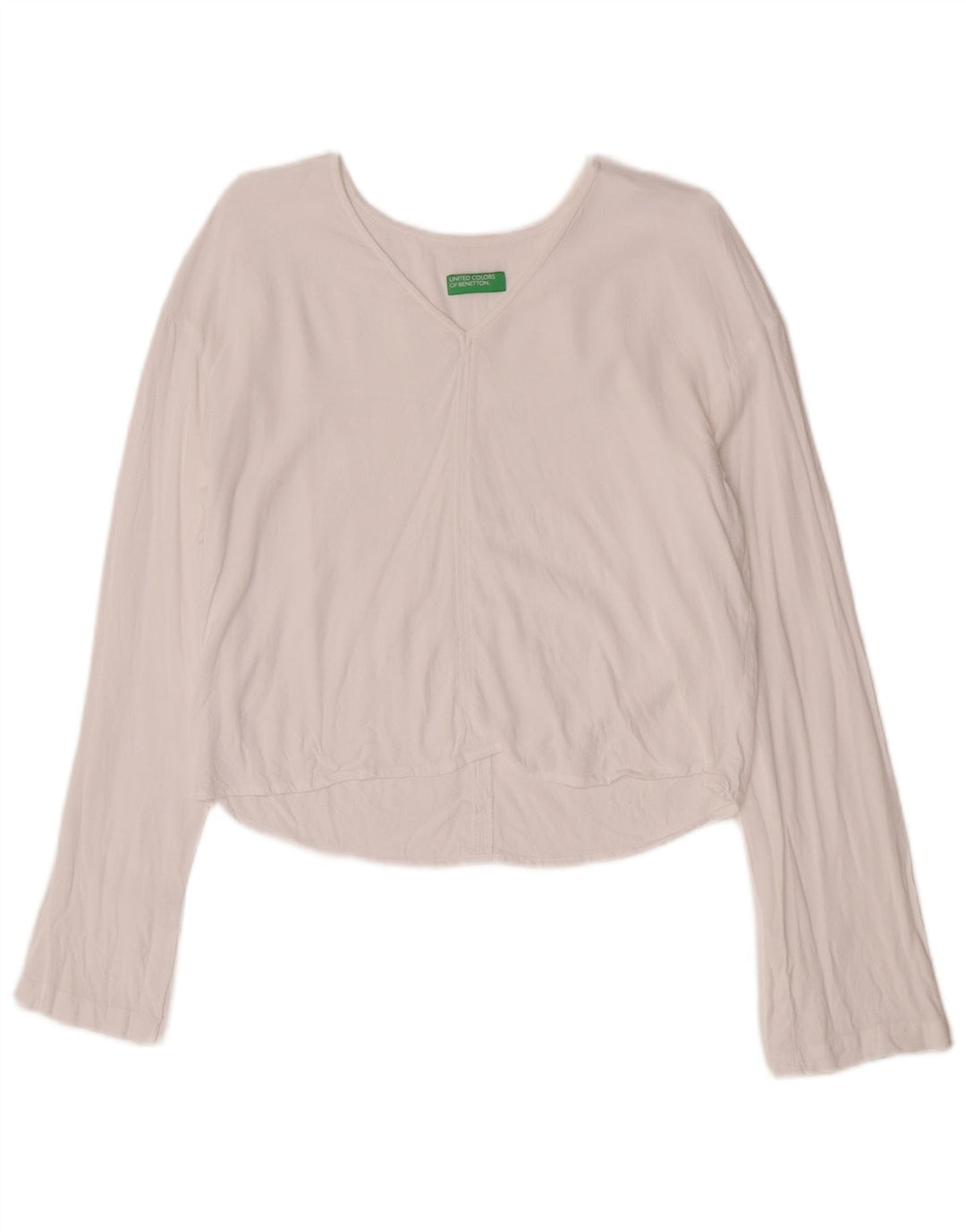 Benetton ženski kratki rukav dugih rukava UK 10 Mala bijela viskoza