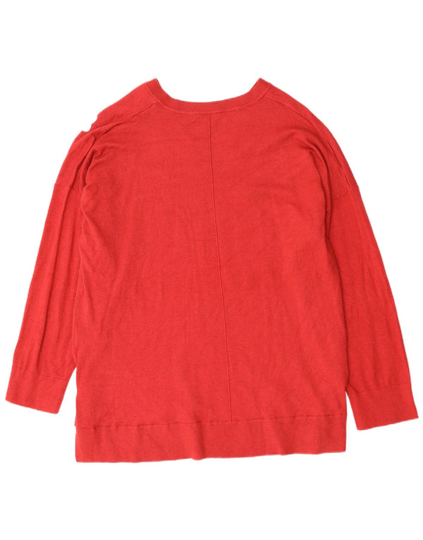 Autograph ženski džemper s V-izrezom UK 20 2XL crvena viskoza